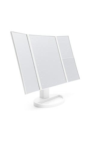 Miroir maquillage pliable LED - Blanc