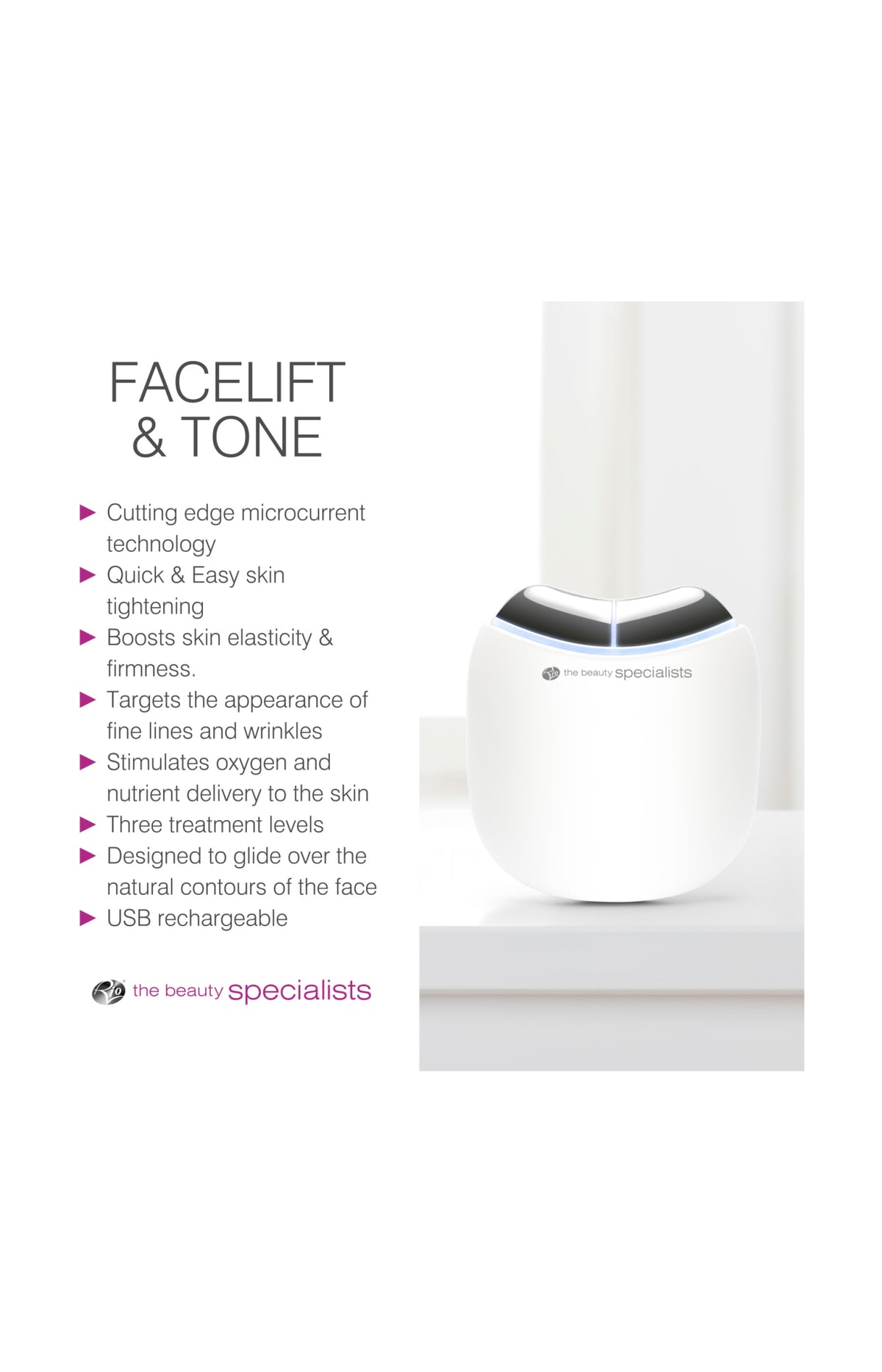 Appareil tonifiant - Microcourant & effet liftant - Visage
