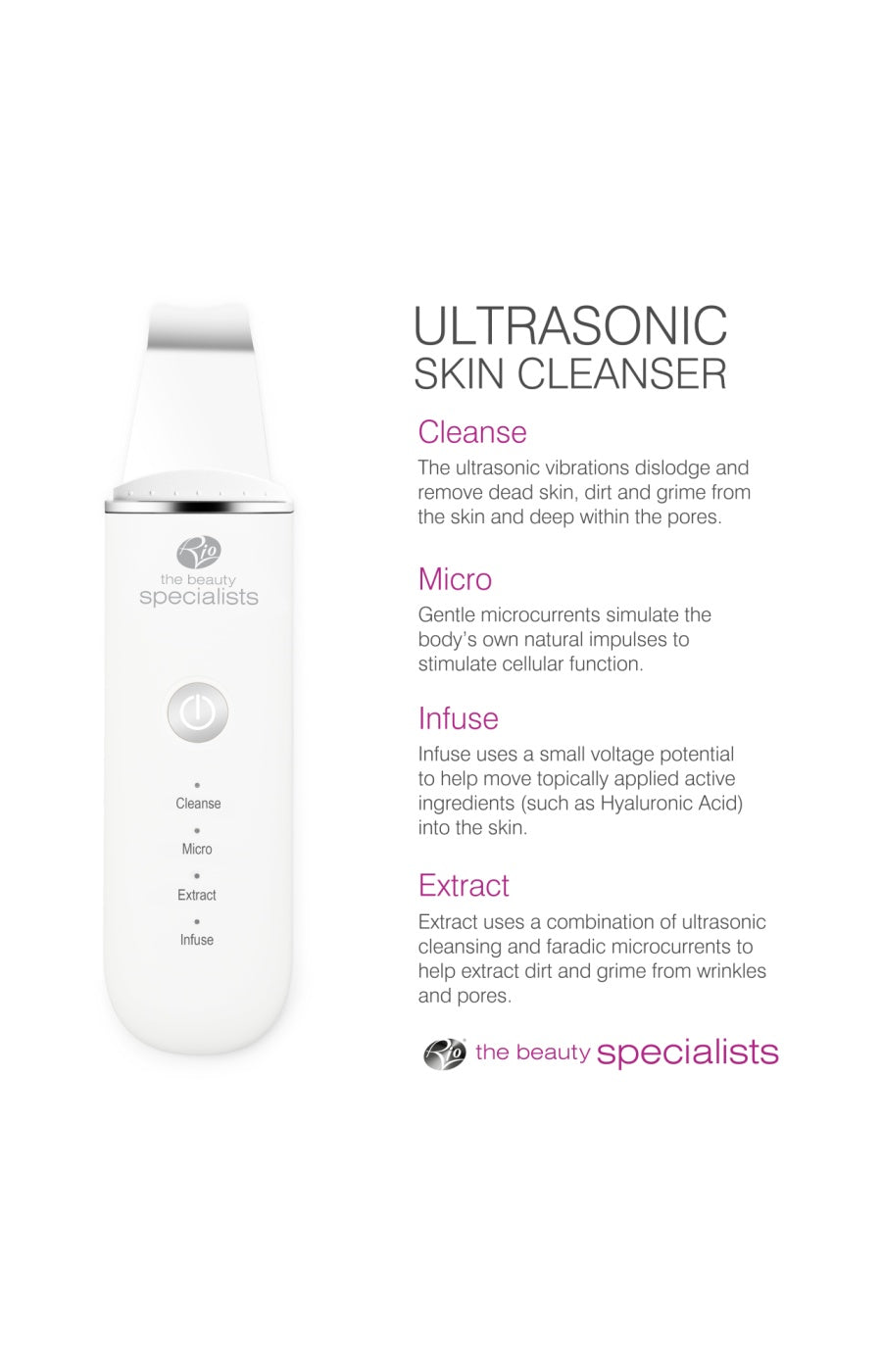 Spatule ultrasonique nettoyante - Exfoliation & soin - Visage