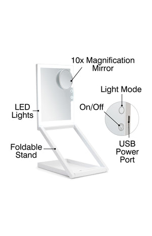 Miroir nomade LED - Grossissement 10x