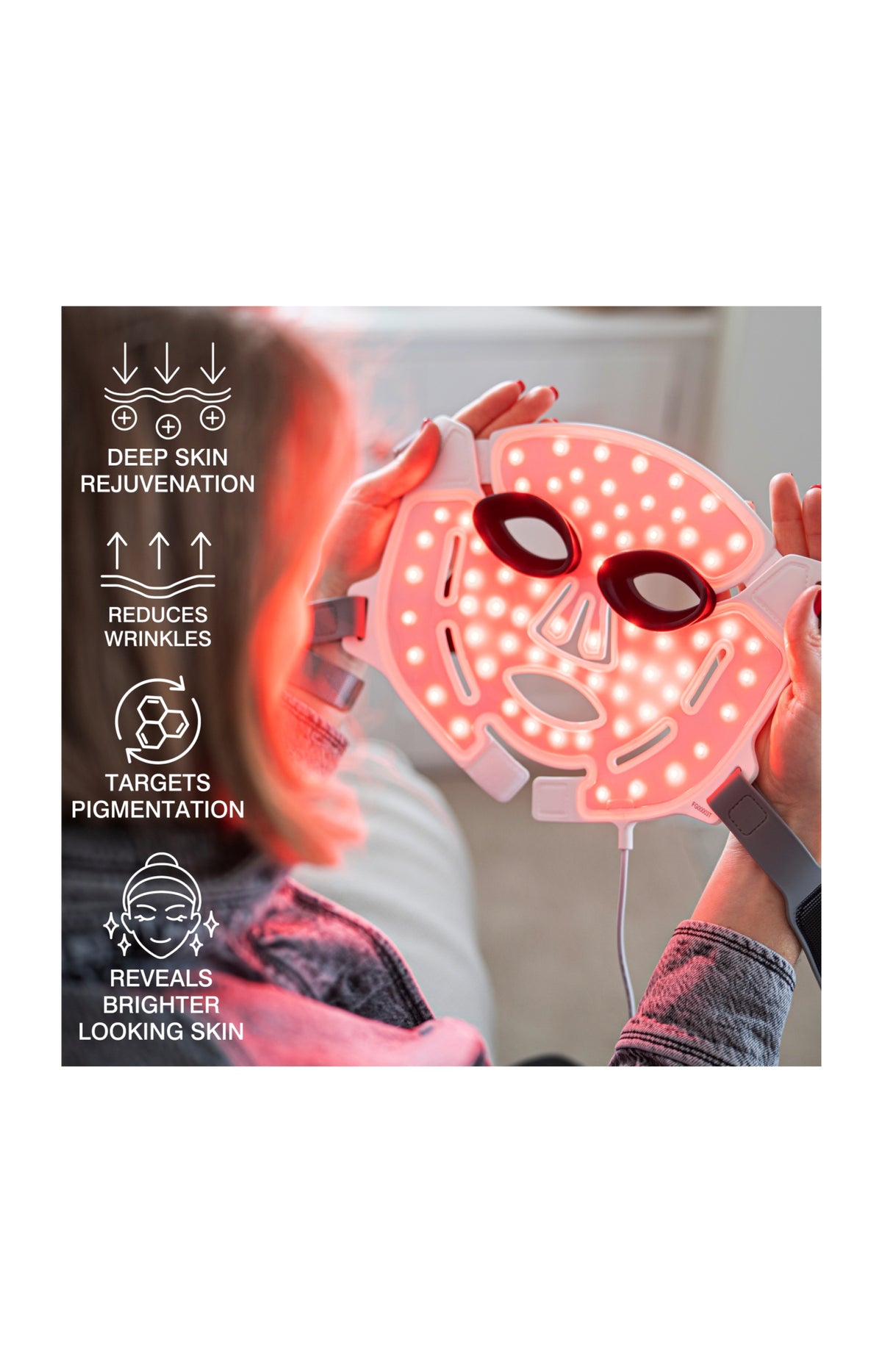 Masque LED anti-âge - Triple longueur d’onde - Visage