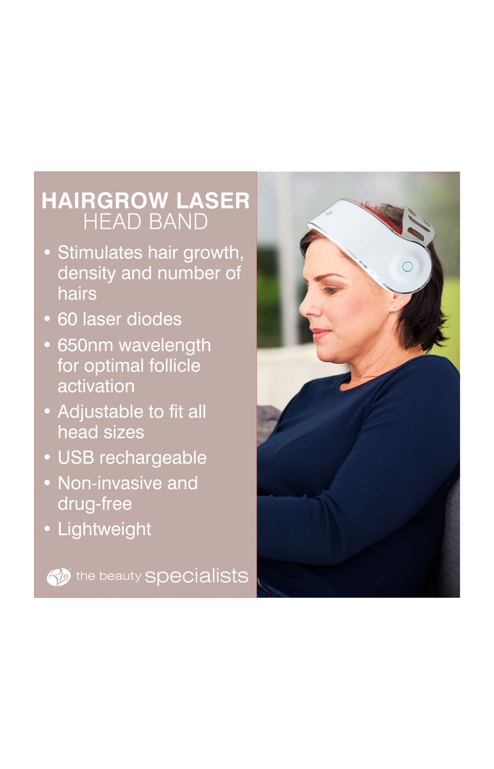 Bandeau laser anti-chute - Lumière rouge - Cheveux