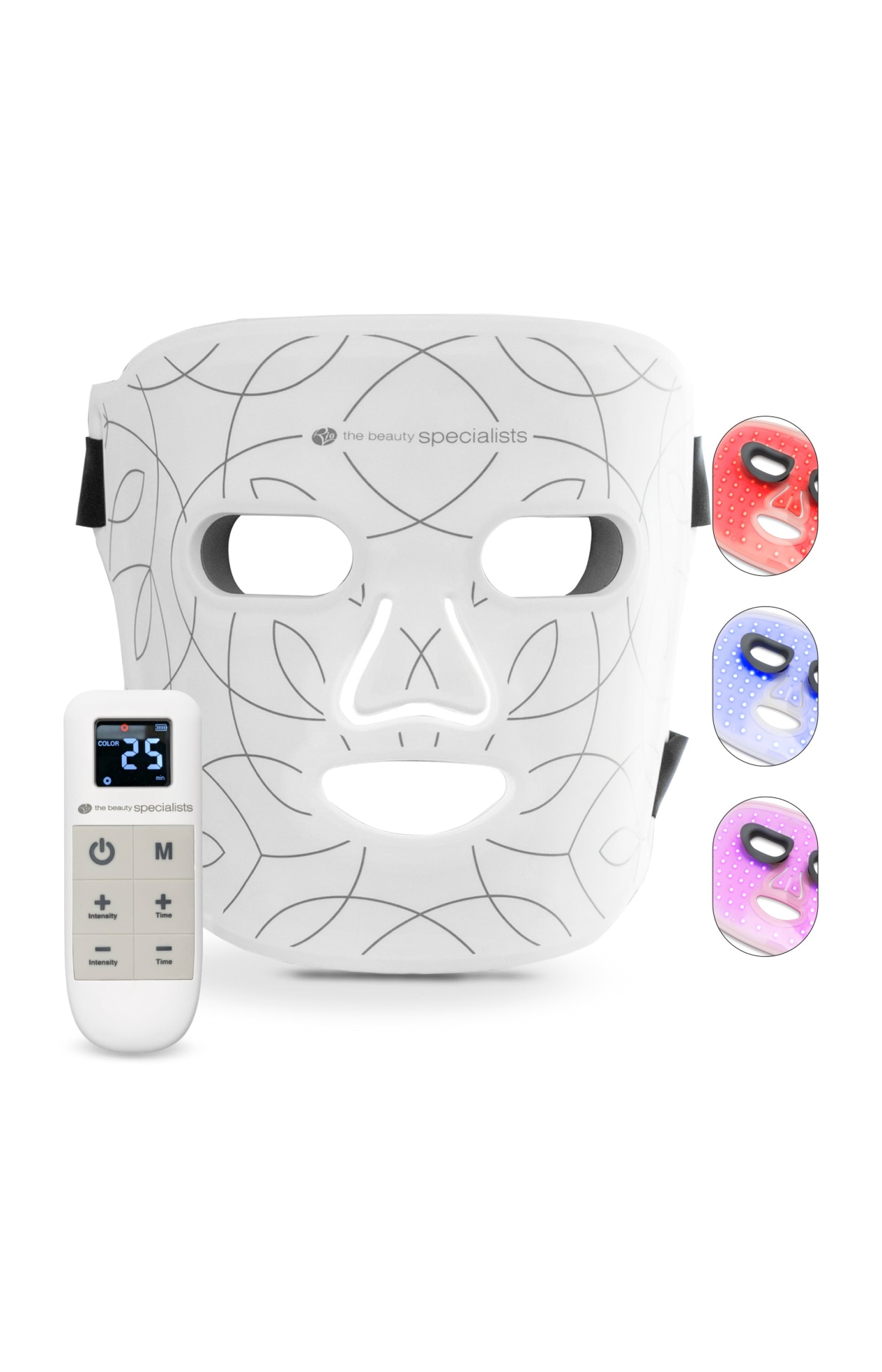 Masque LED multicolore - Lumière rouge, bleue et infrarouge - Visage