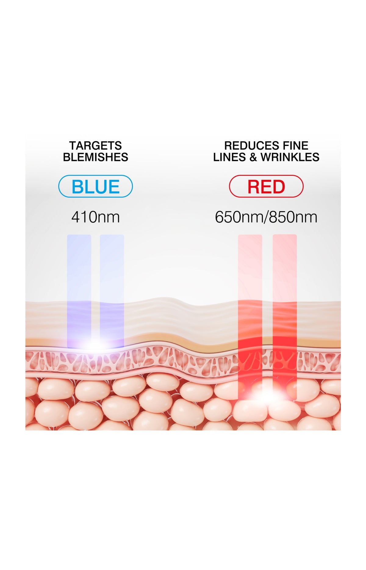 Masque LED multicolore - Lumière rouge, bleue et infrarouge - Visage
