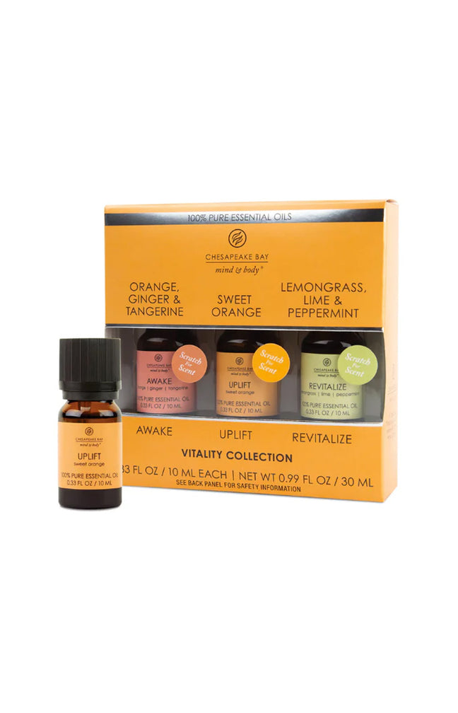 Diffuseur de parfum - Collection vitalité - Huiles essentielles - 3 x 10 ml