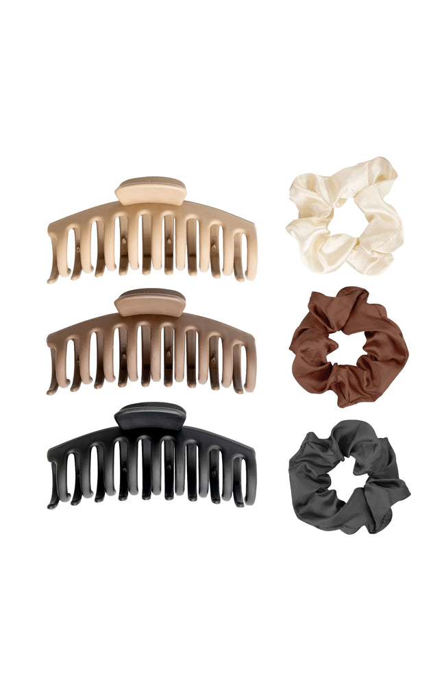 Kit - Barrettes & chouchou satinés