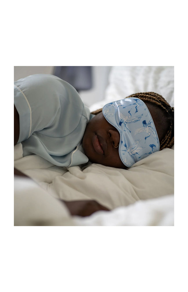 Masque de sommeil - Satin - Bleu