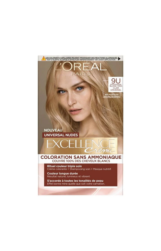 Colorations permanentes - Excellence crème - 9U Blond très clair universel x2