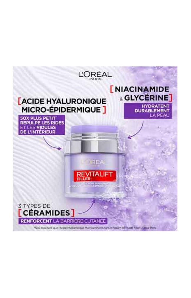 Crème anti-âge repulpante - Revitalift Filler - Acide hyaluronique - Visage