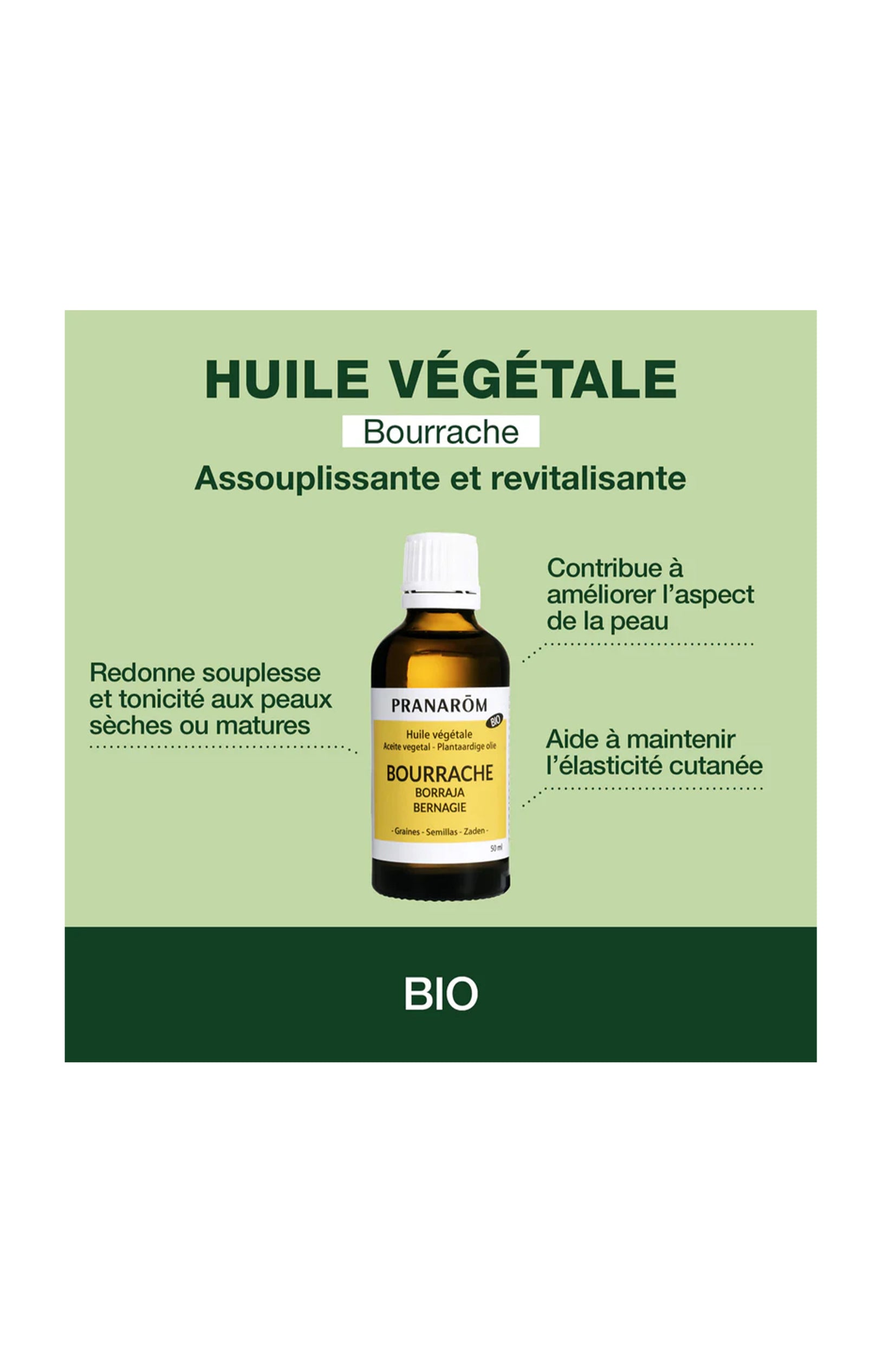 Huile végétale bio - Bourrache - 50 ml