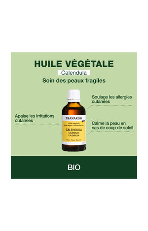 Huile végétale bio - Calendula - Peaux fragiles - 50 ml