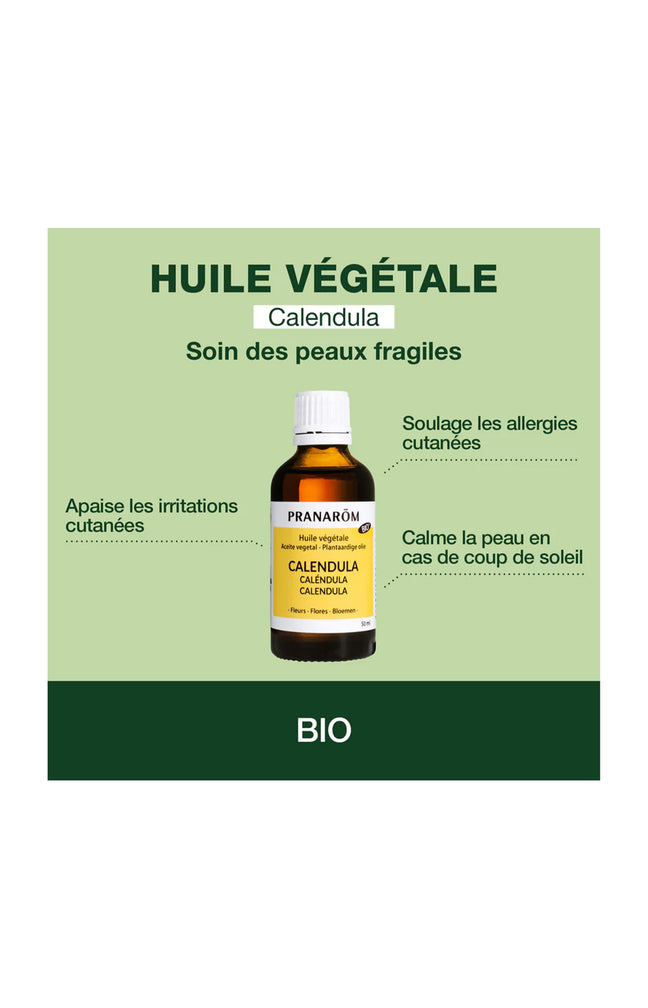 Huile végétale bio - Calendula - Peaux fragiles - 50 ml