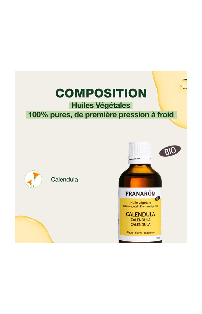 Huile végétale bio - Calendula - Peaux fragiles - 50 ml
