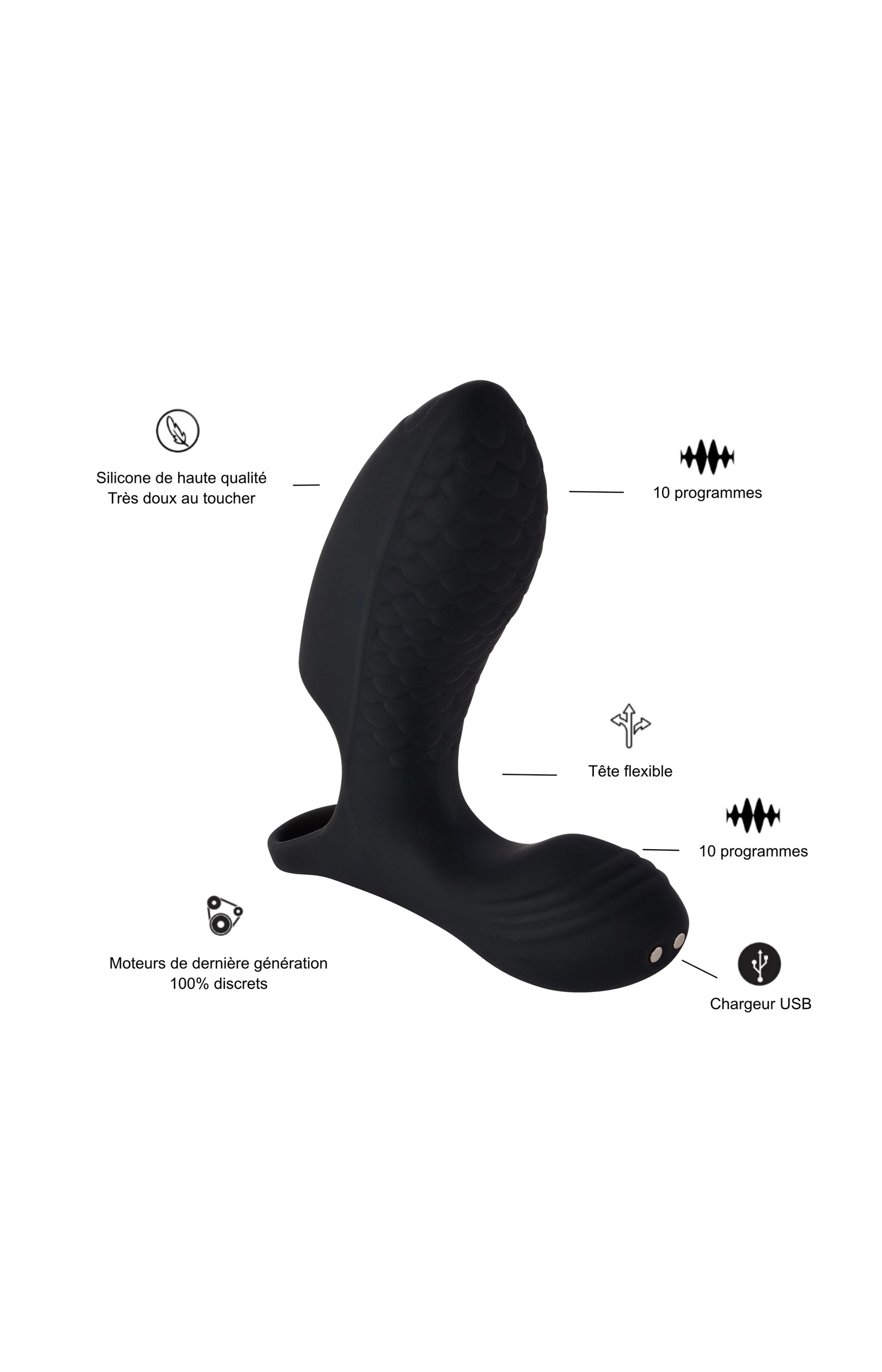 Stimulateur clitoridien et vibromasseur - 10 programmes