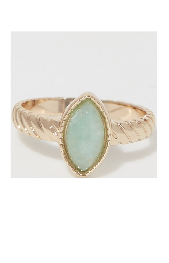 Bague Paola - Laiton doré & amazonite