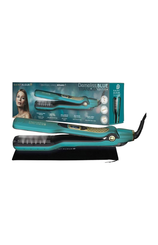 Lisseur professionnel - Plaques titanium - 230°C - Bleu