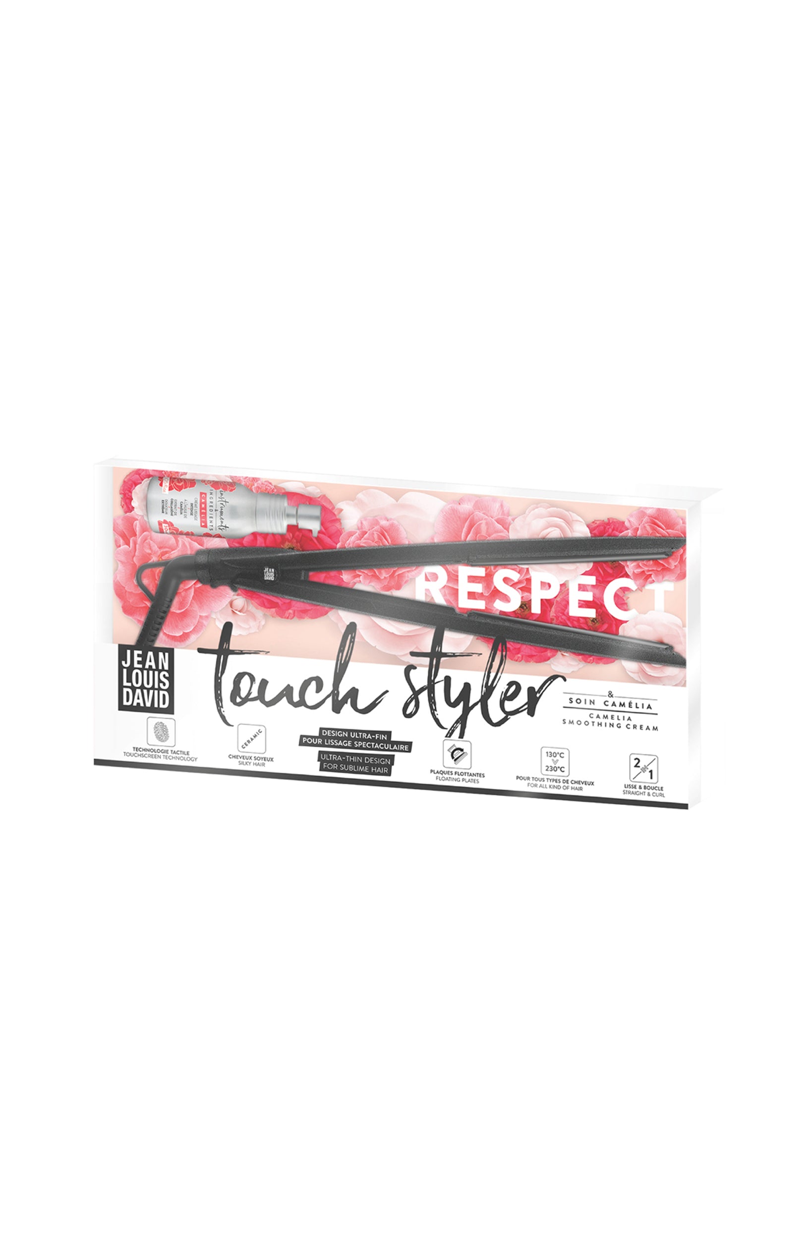 Lisseur professionnel - Plaques titanium - 230°C - Noir