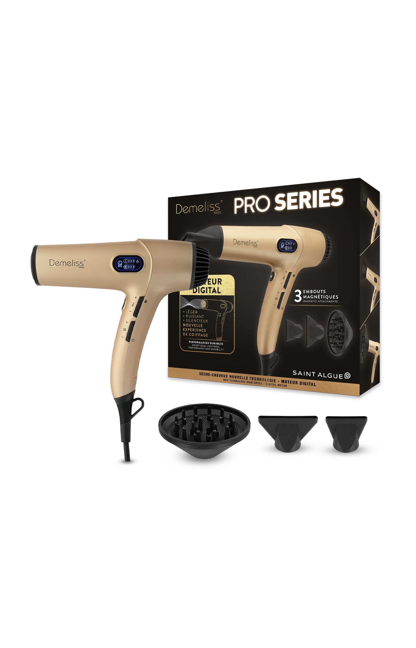 Sèche-cheveux professionnel - 2200W - Noir