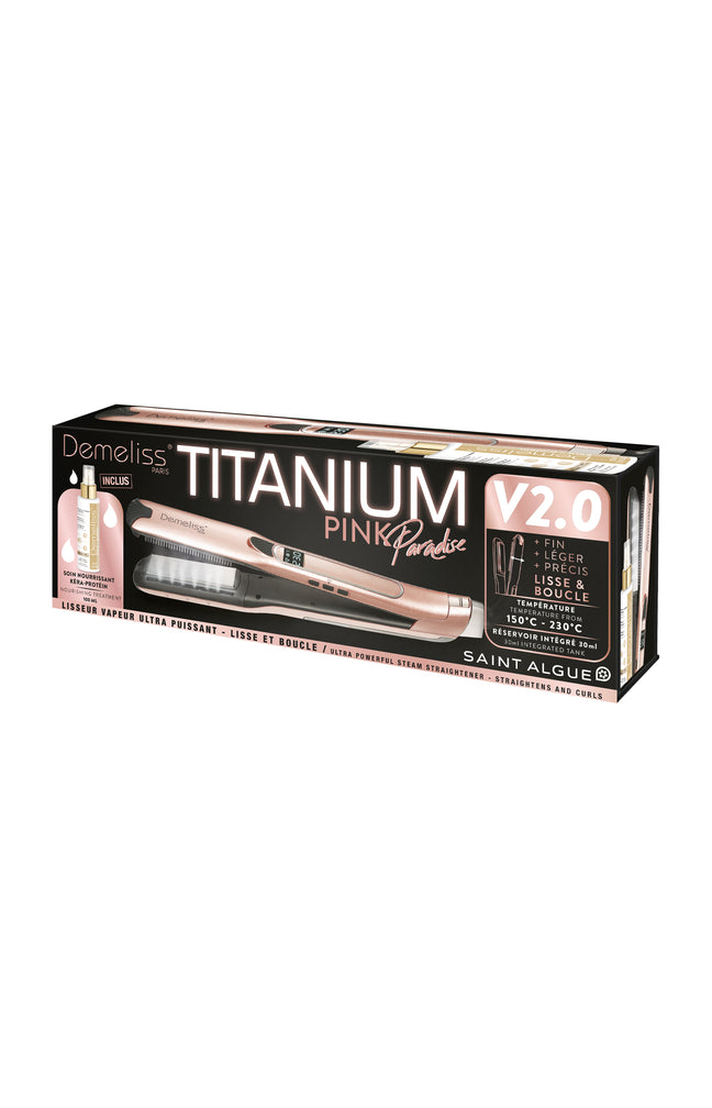 Lisseur professionnel - Plaques titanium - 230°C - Rose