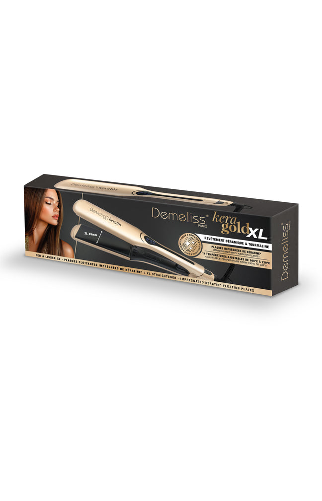 Lisseur professionnel - Plaques XL titanium - 230°C - Doré