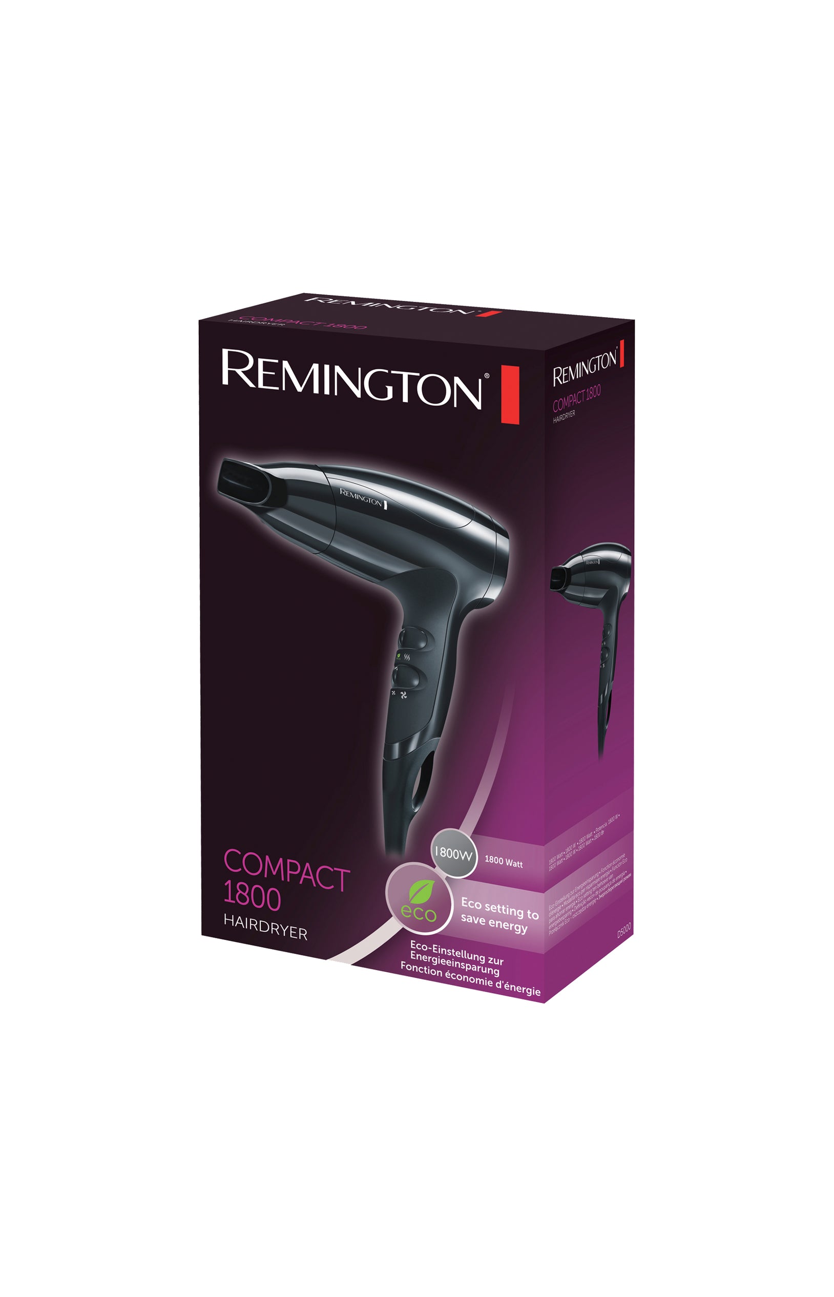 Sèche‑cheveux compact - 1800 W - Noir