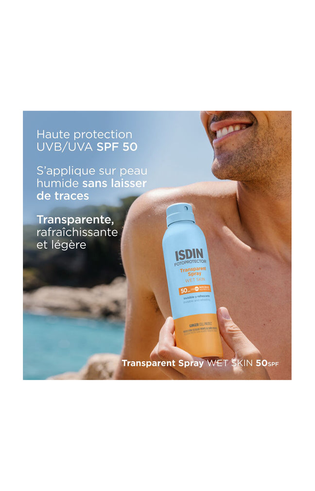 Spray solaire transparent SPF 50 - Wet Skin - Corps - 250 ml
