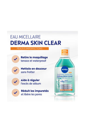 Eau micellaire purifiante - Derma Skin Clear - Visage - 400ml