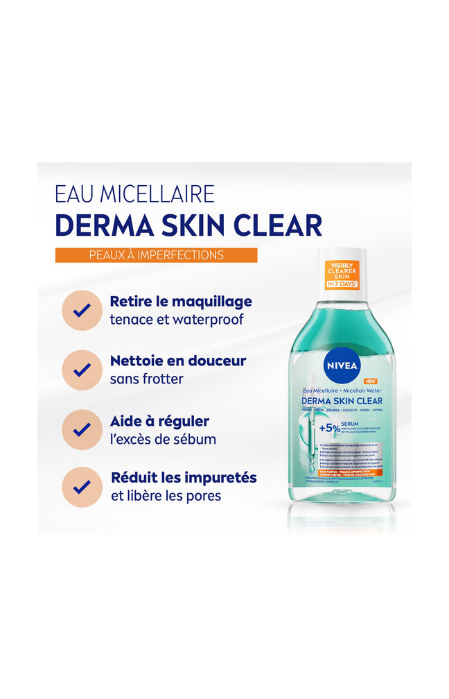 Eau micellaire purifiante - Derma Skin Clear - Visage - 400ml