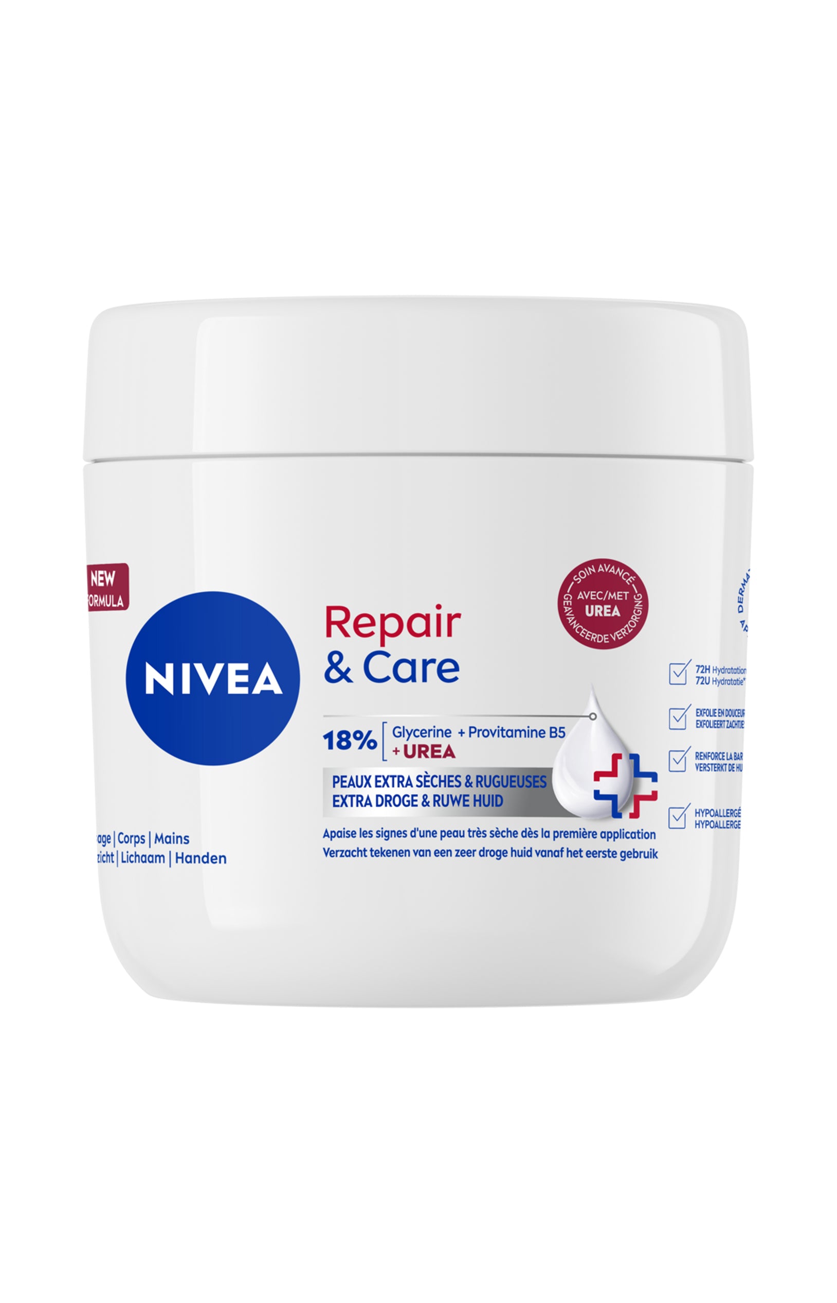 Crème nourrissante - Repair & Care - Peaux extra sèches - Visage & corps - 400 ml