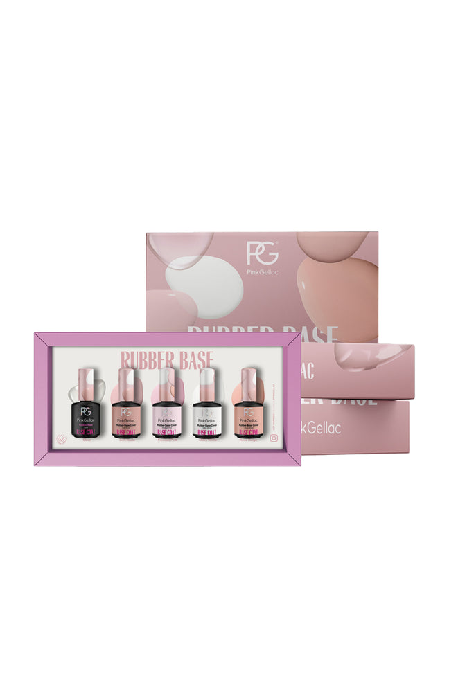 Coffret vernis semi-permanent – Rubber Base – 4 x 15 ml