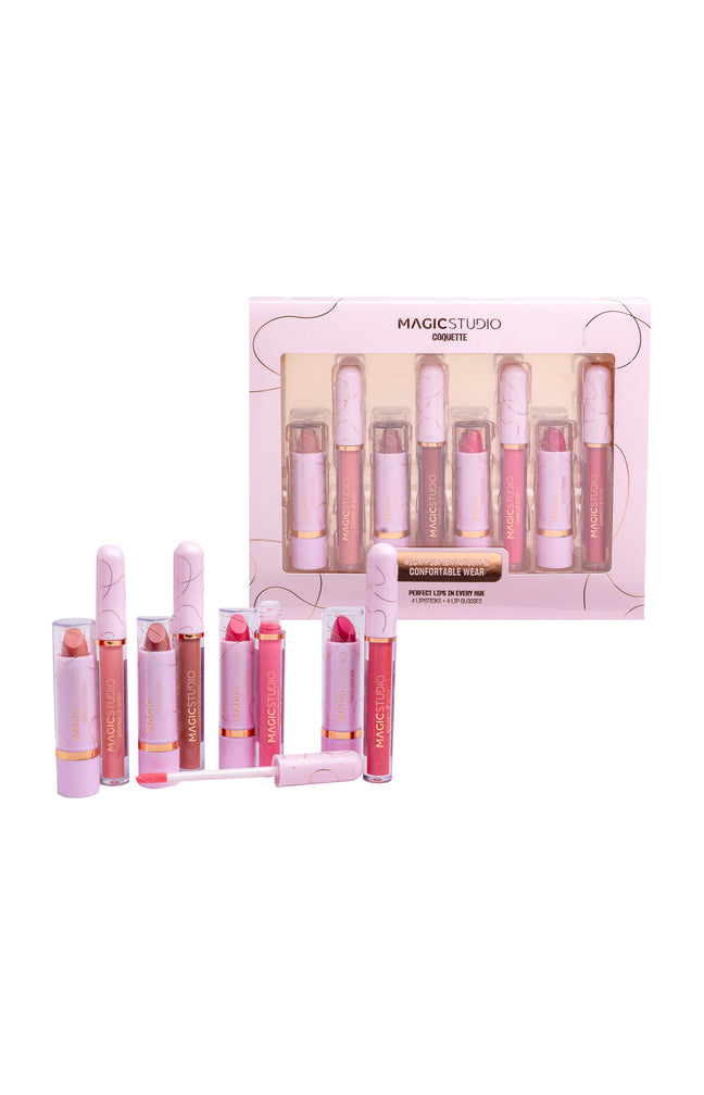 Coffret maquillage - Coquette - Lèvres - 8 produits
