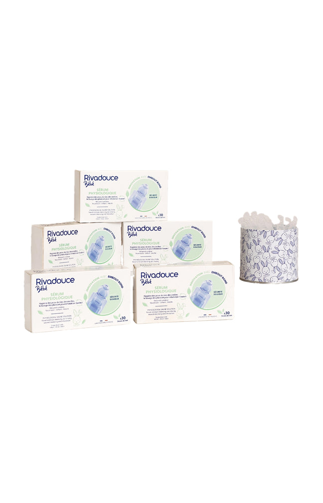 Lot de 5 boîtes sérum physiologique - Bébé - 120 unidoses + boîte