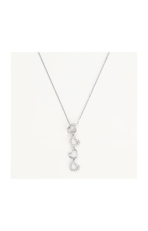 Pendentif 4 cœurs – Or blanc 375/1000 & diamant