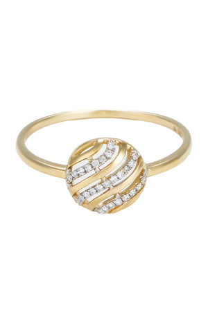 Bague Waves – Or jaune 375/1000 & diamant
