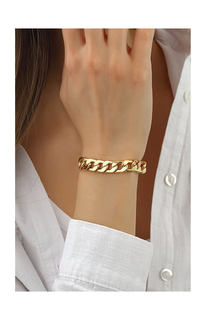 Bracelet chaîne large - Laiton plaqué or