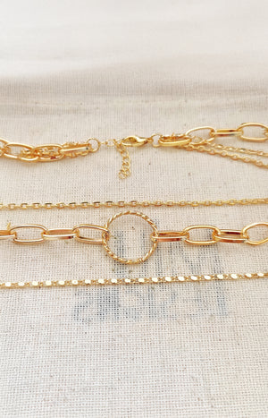 Collier multi-rangs doré - Laiton plaqué or