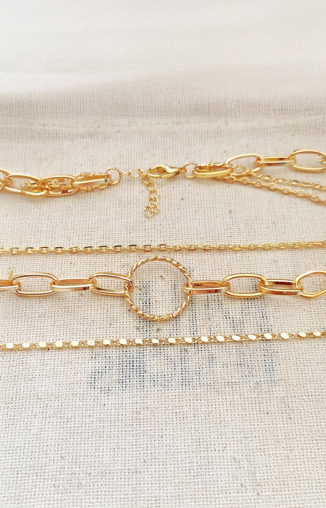 Collier multi-rangs doré - Laiton plaqué or