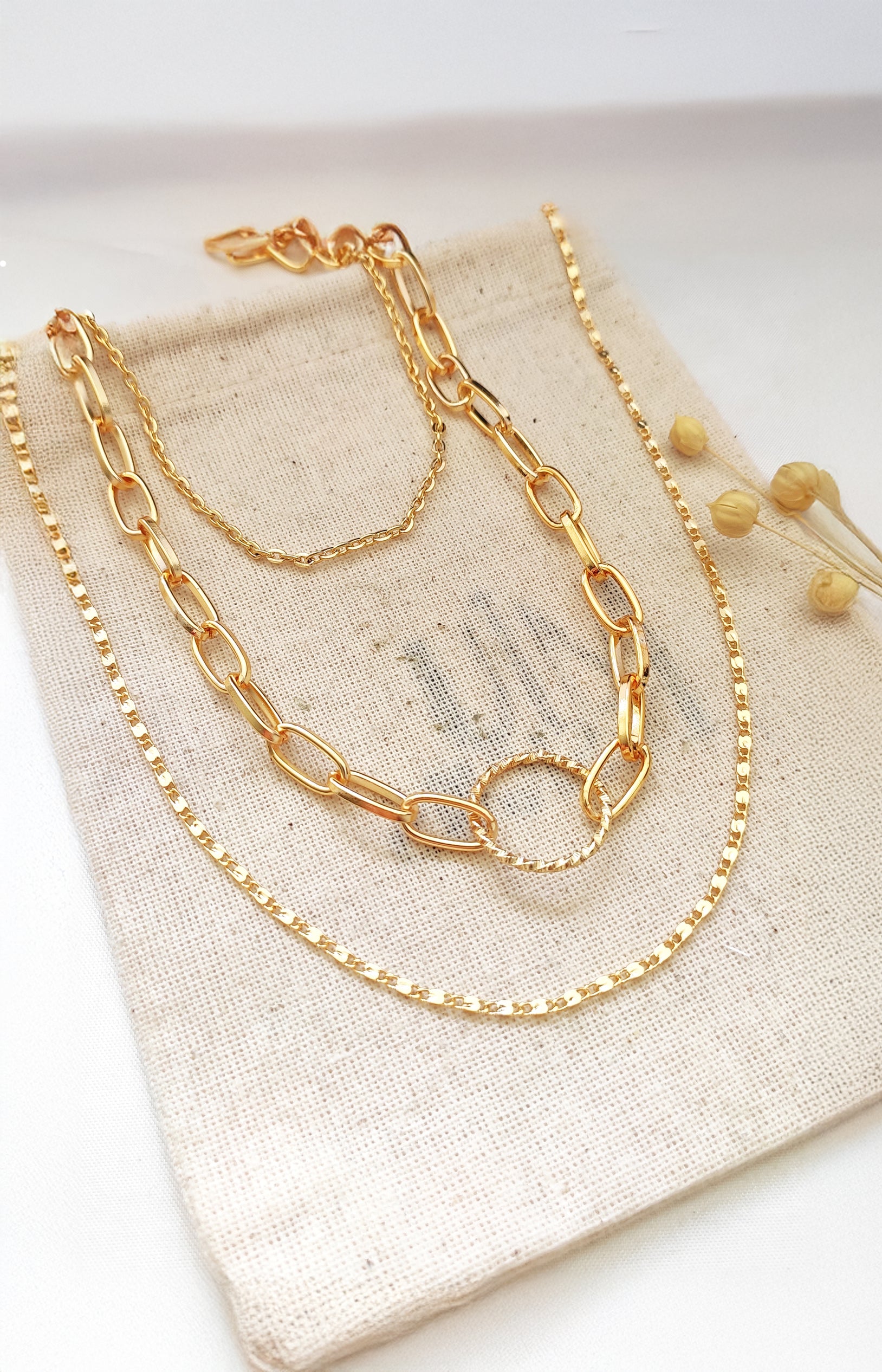 Collier multi-rangs doré - Laiton plaqué or