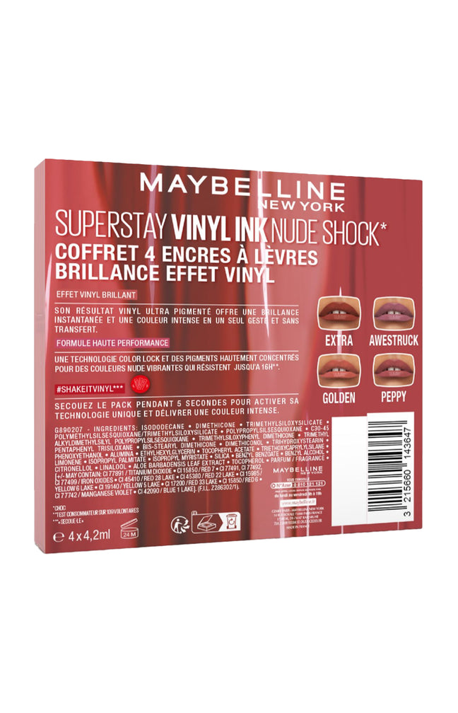 Coffret rouges à lèvres liquides - SuperStay Vinyl Ink - 4 teintes