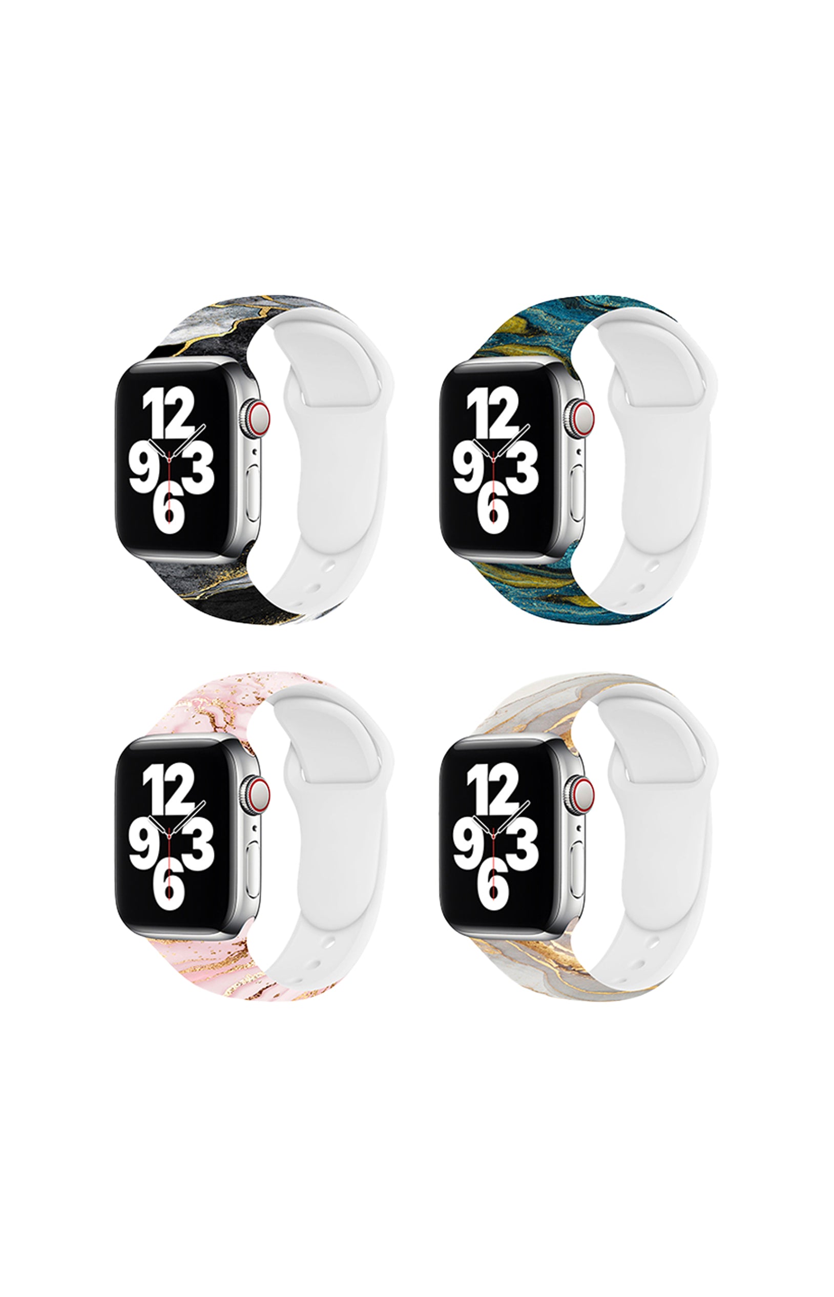 Bracelets pour montres - Silicone - 4 unités