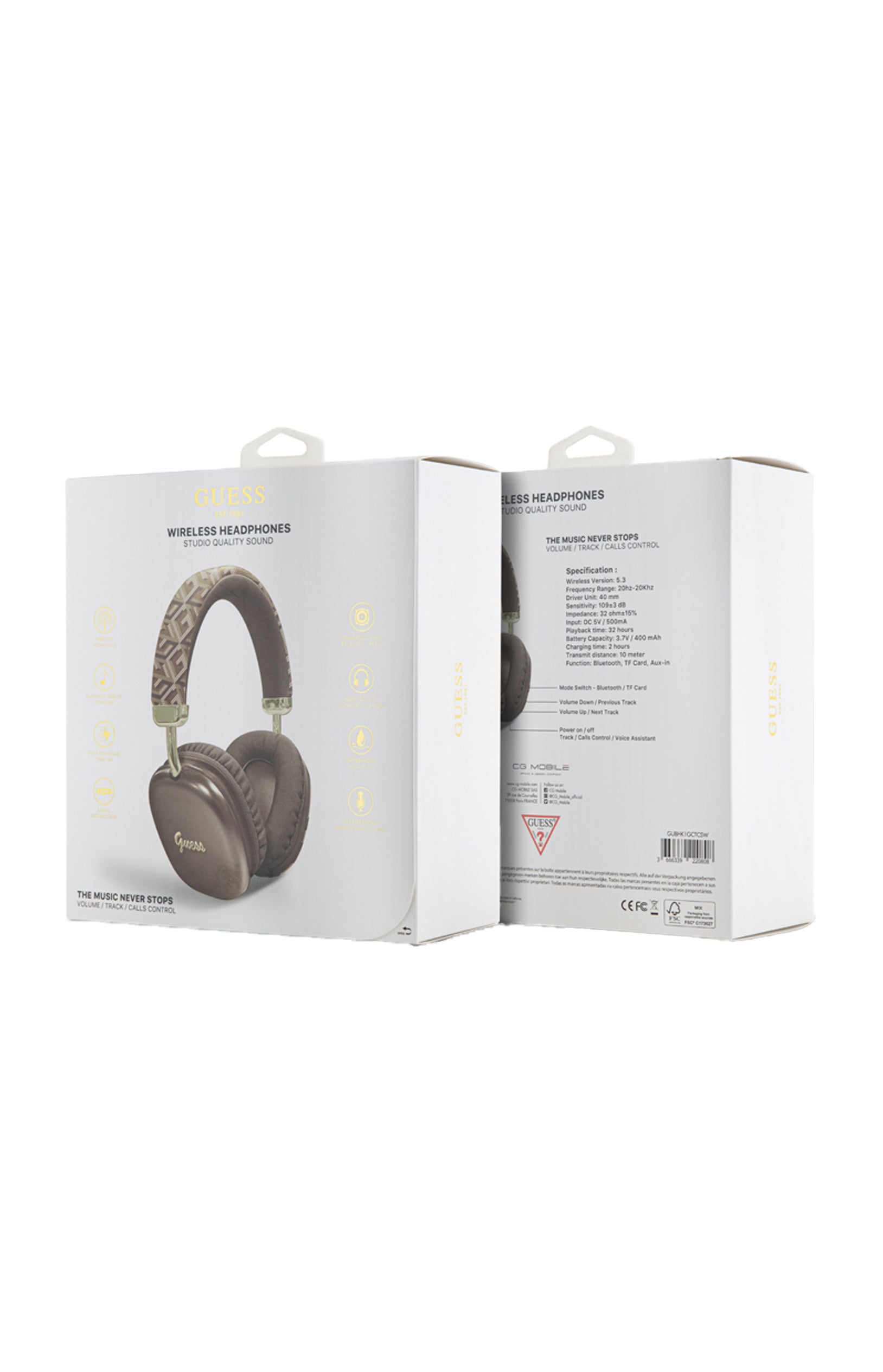 Casque Bluetooth - Guess - Marron