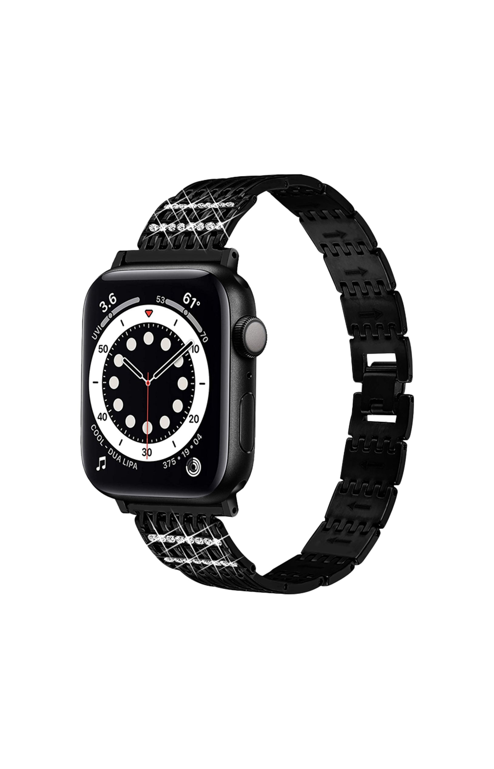 Bracelet montres connectées - Acier - Noir