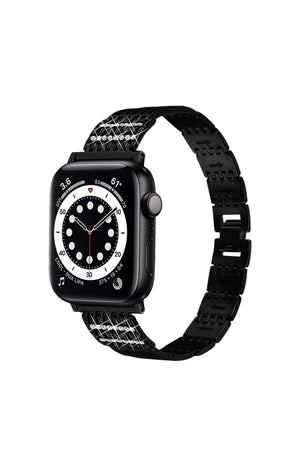 Bracelet montres connectées - Acier - Noir