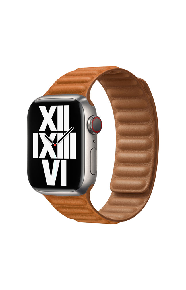 Bracelet montres connectées - Cuir synthétique - Camel