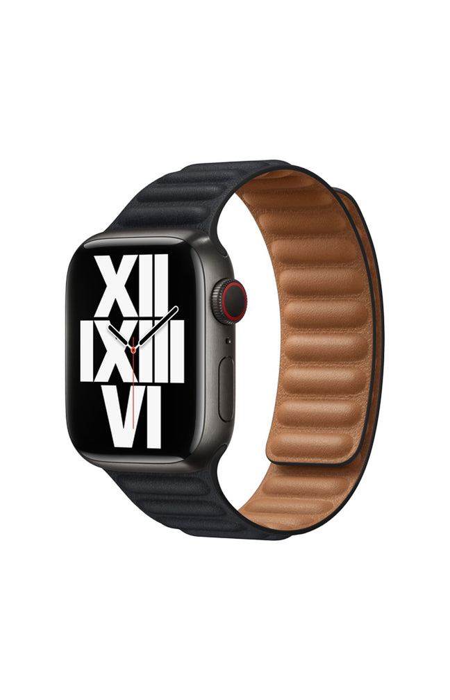 Bracelet montres connectées - Cuir synthétique - Noir & marron