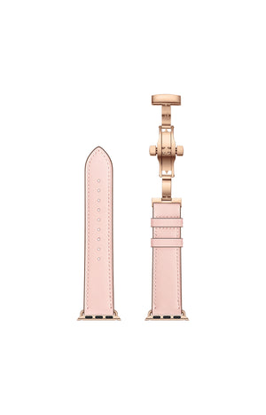 Bracelet montres connectées - Cuir - Rose