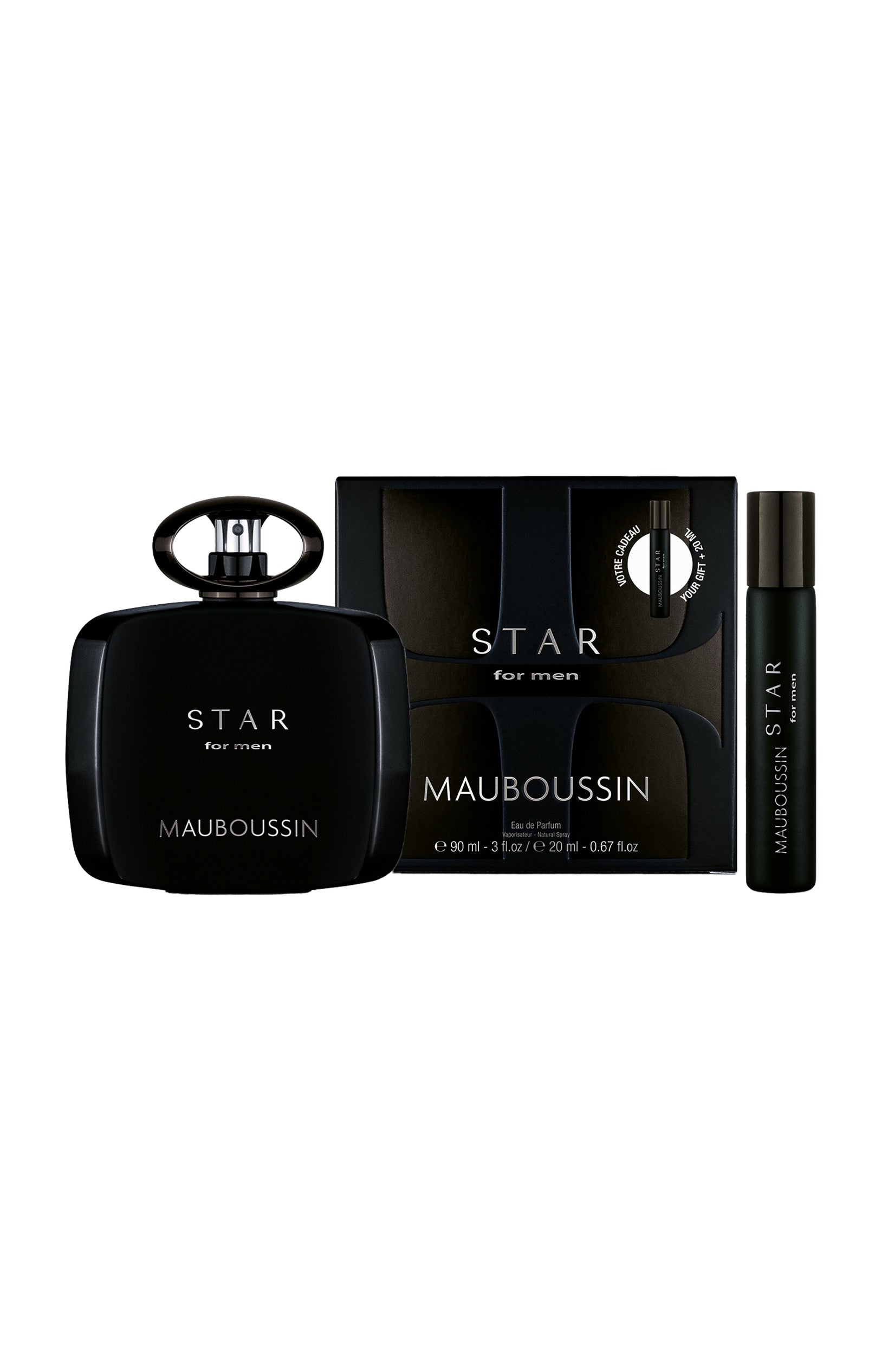 Coffret Star For Men Eau de parfum – Boisé ambré – 2 produits