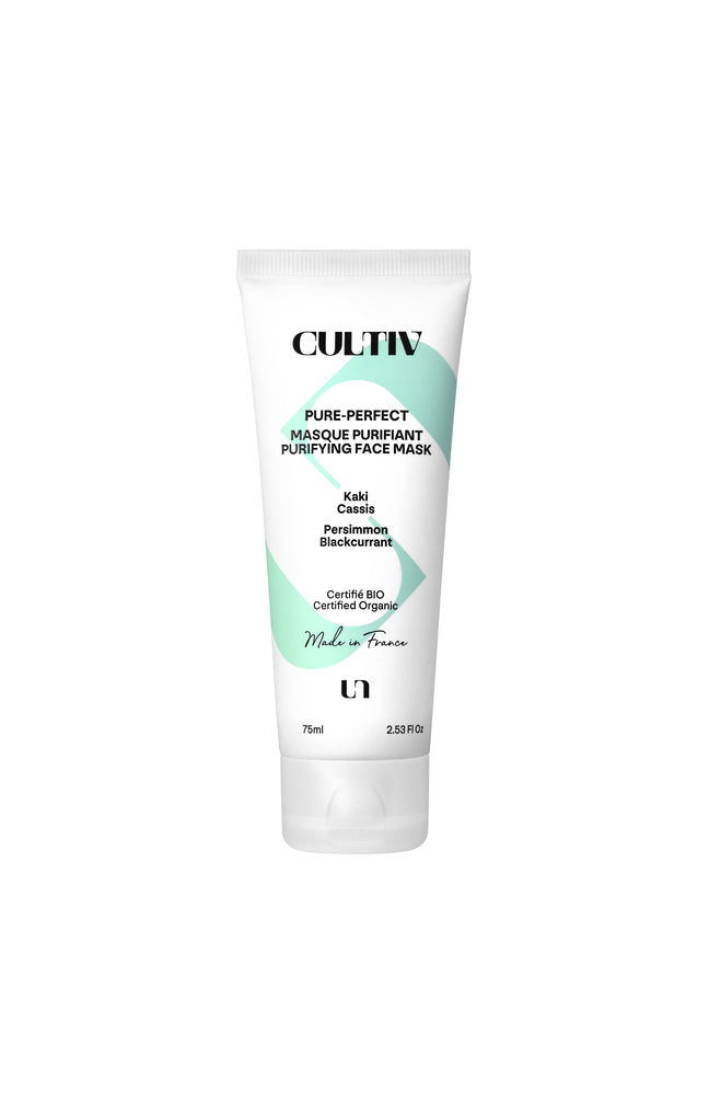 Masque purifiant bio - Feuille de cassis, kaki & algue rouge - Visage - 50 ml
