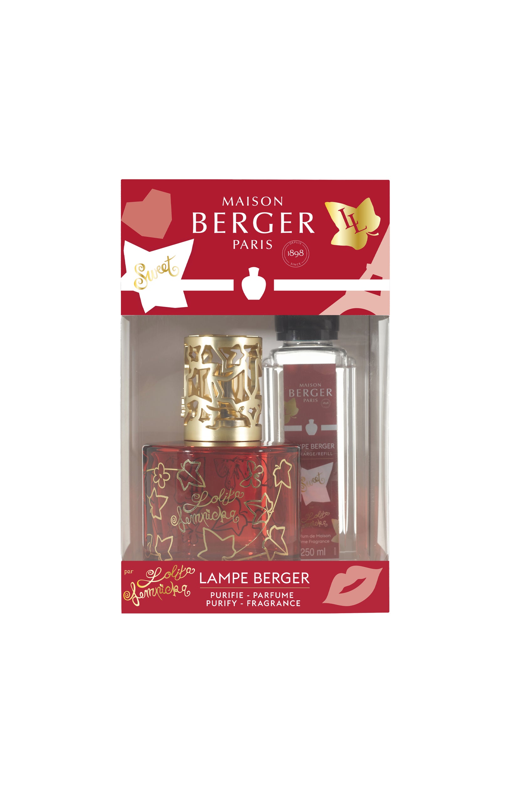 Coffret lampe à catalyse - Berger Pure Lolita Lempicka Sweet - Cerise & cacao - 250 ml