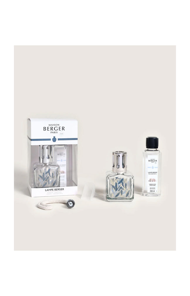 Coffret lampe à catalyse - Berger Glaçon Plumes - Caresse de Coton - 250 ml